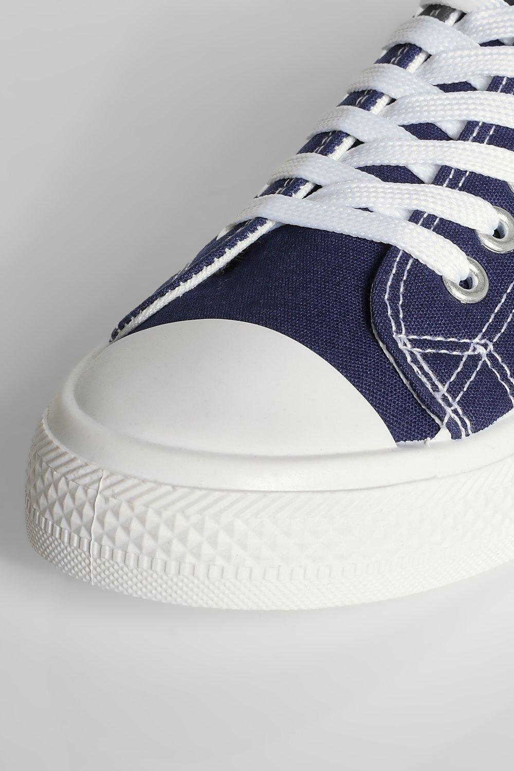 Wide Fit Low Top Canvas Trainers boohoo DK