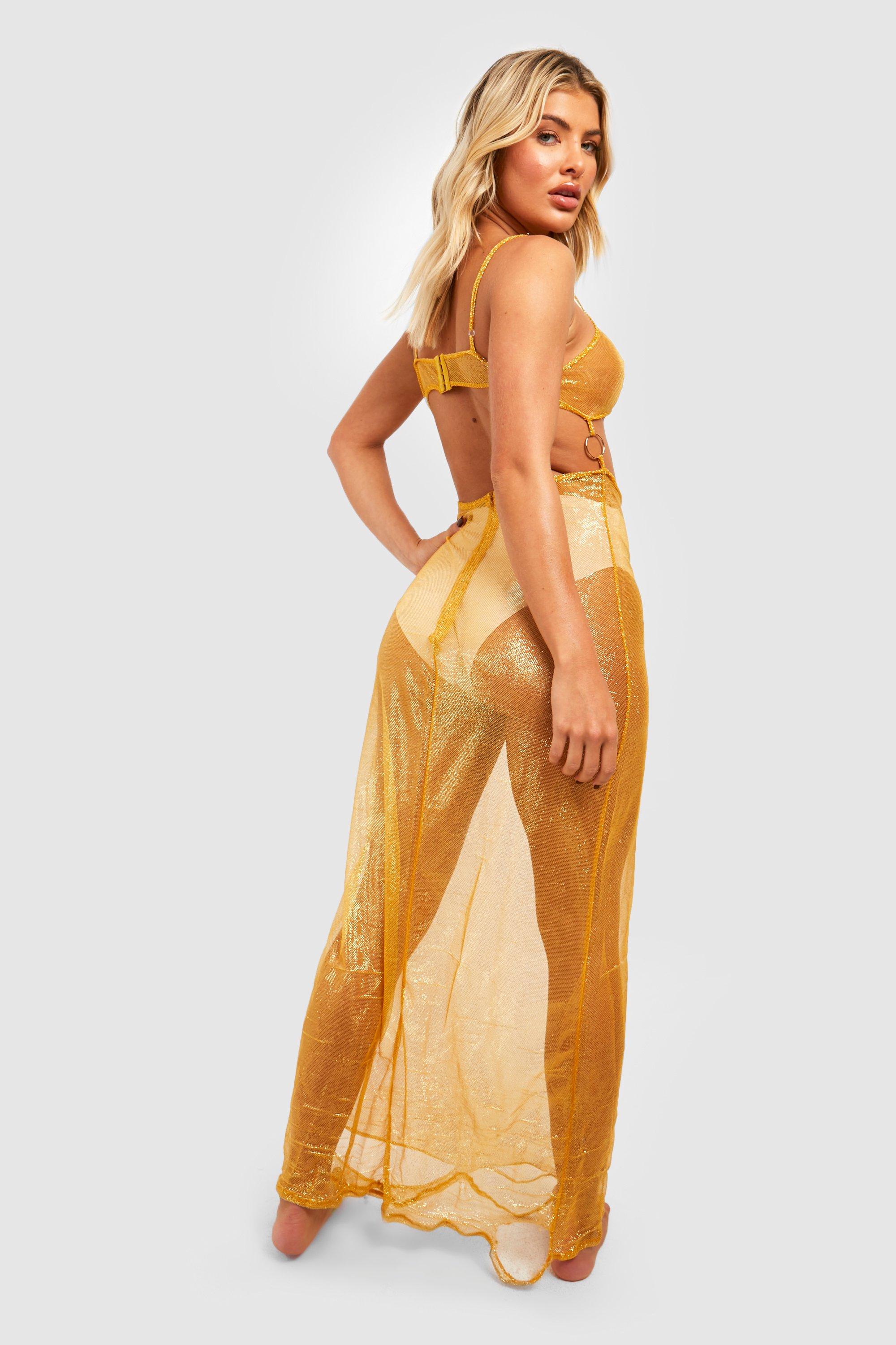 Gold mesh hotsell beach dress