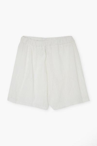 boohoo ivory Lace Relaxed Fit Shorts