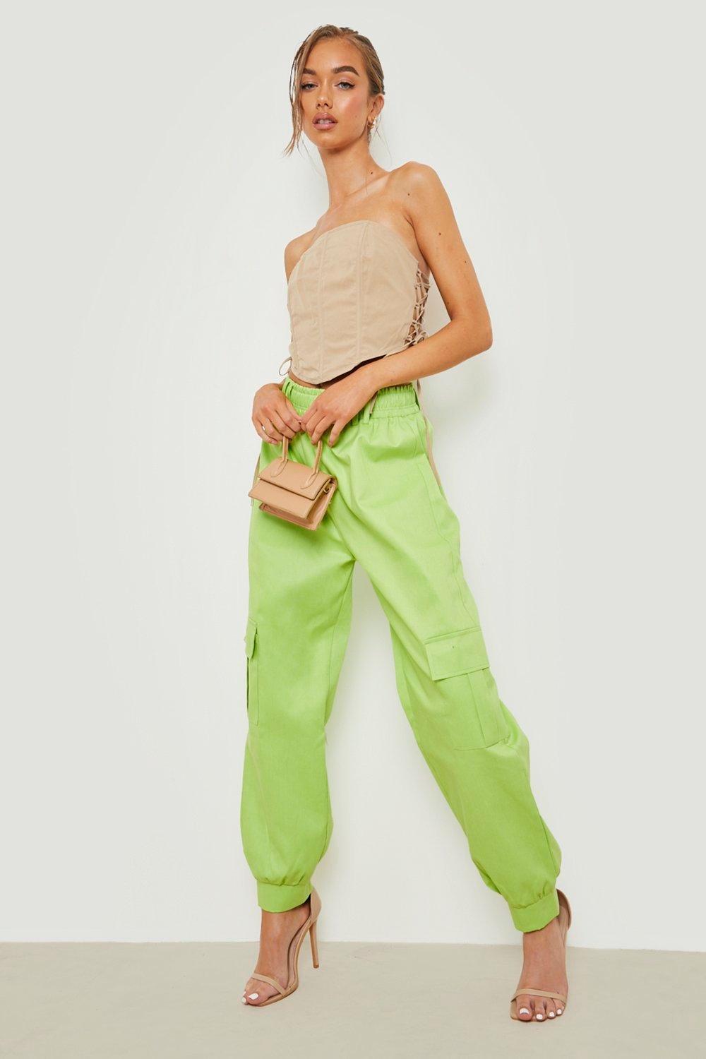 Lime green 2025 womens pants