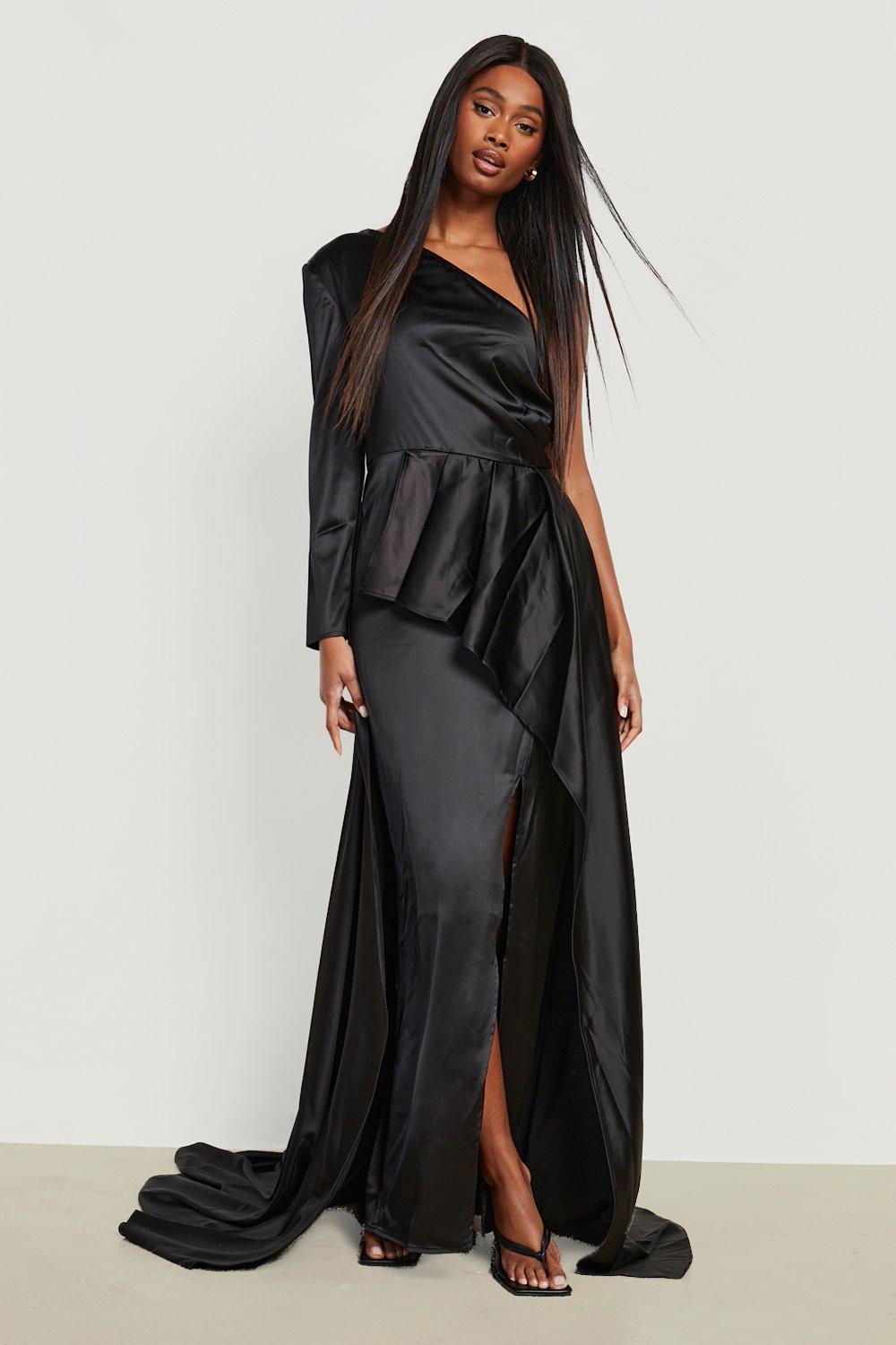 Black split maxi outlet dress