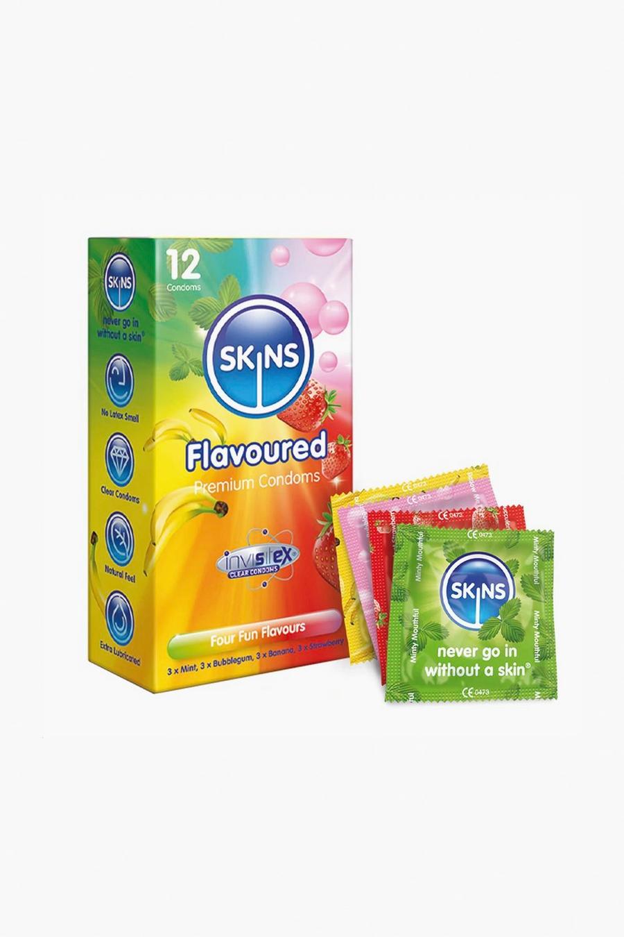 Skins - Preservativi a vari gusti - set di 12, Multi multicolor