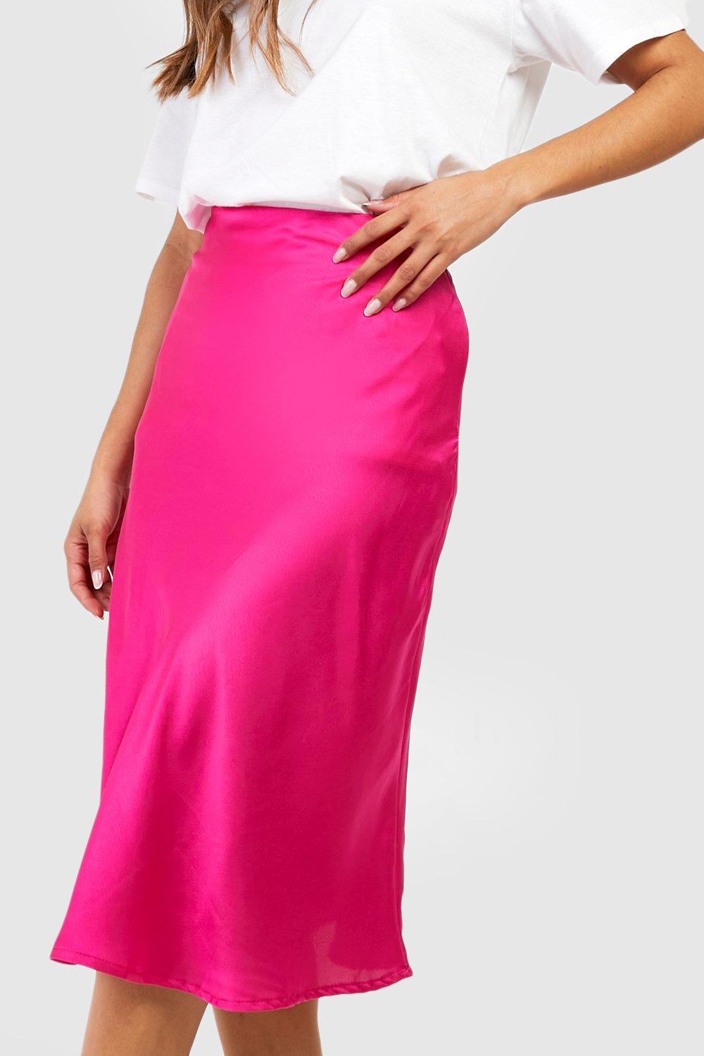 Roze satijnen rok new arrivals