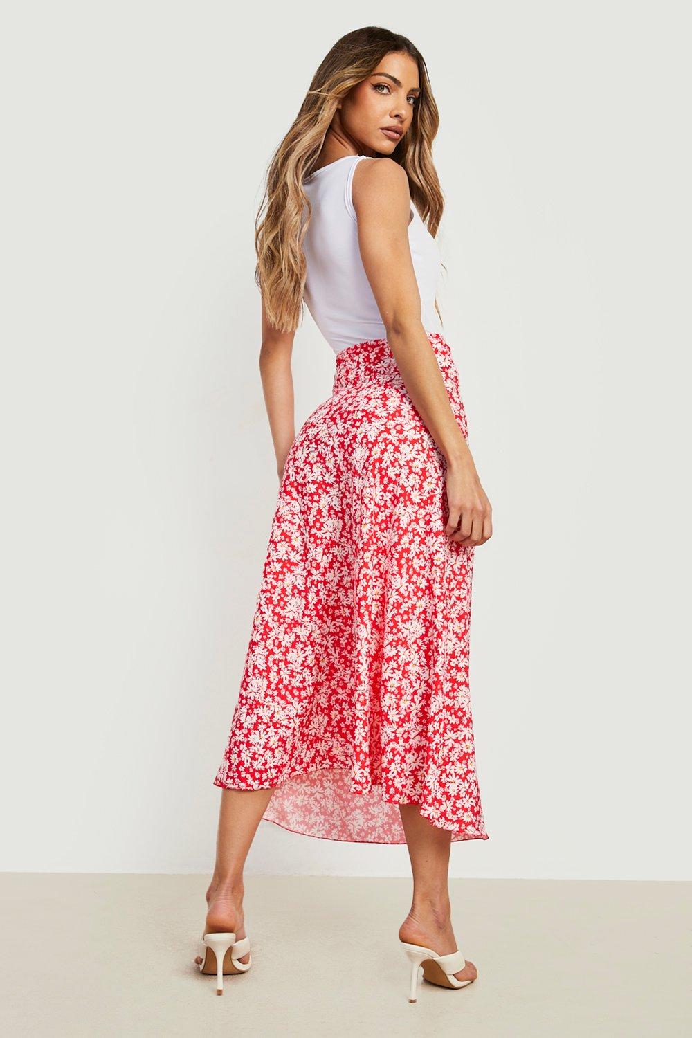 Light red maxi skirt hotsell