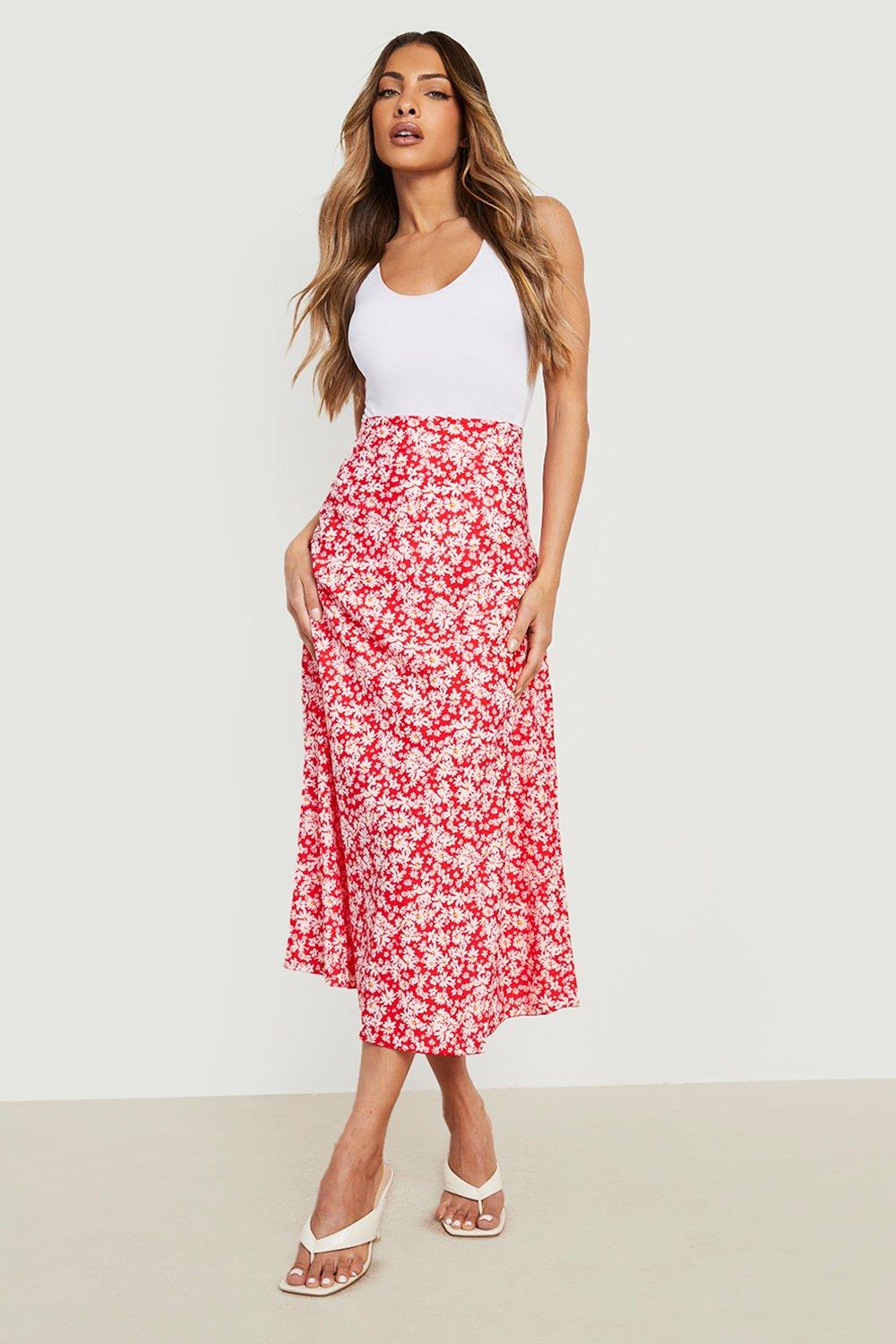 Light floral 2025 midi skirt