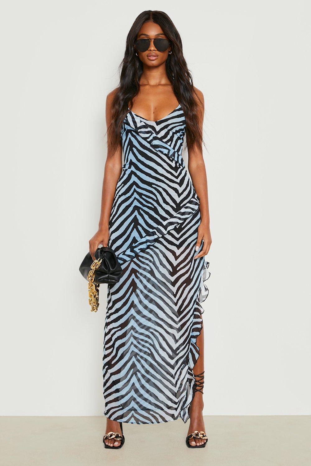 Ruffle Maxi Slip Dress