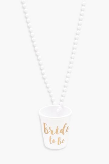Bride To Be Shot Glass Pearl Necklace white
