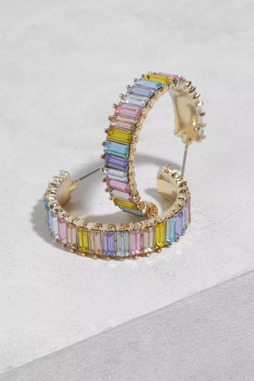 Rainbow baguette hoops clearance