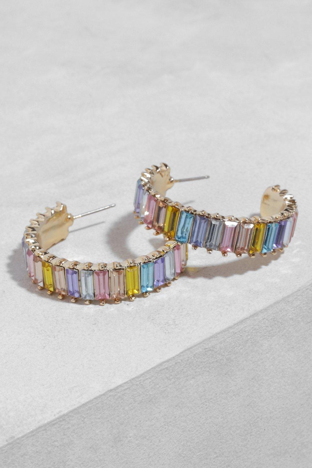 Rainbow baguette online earrings