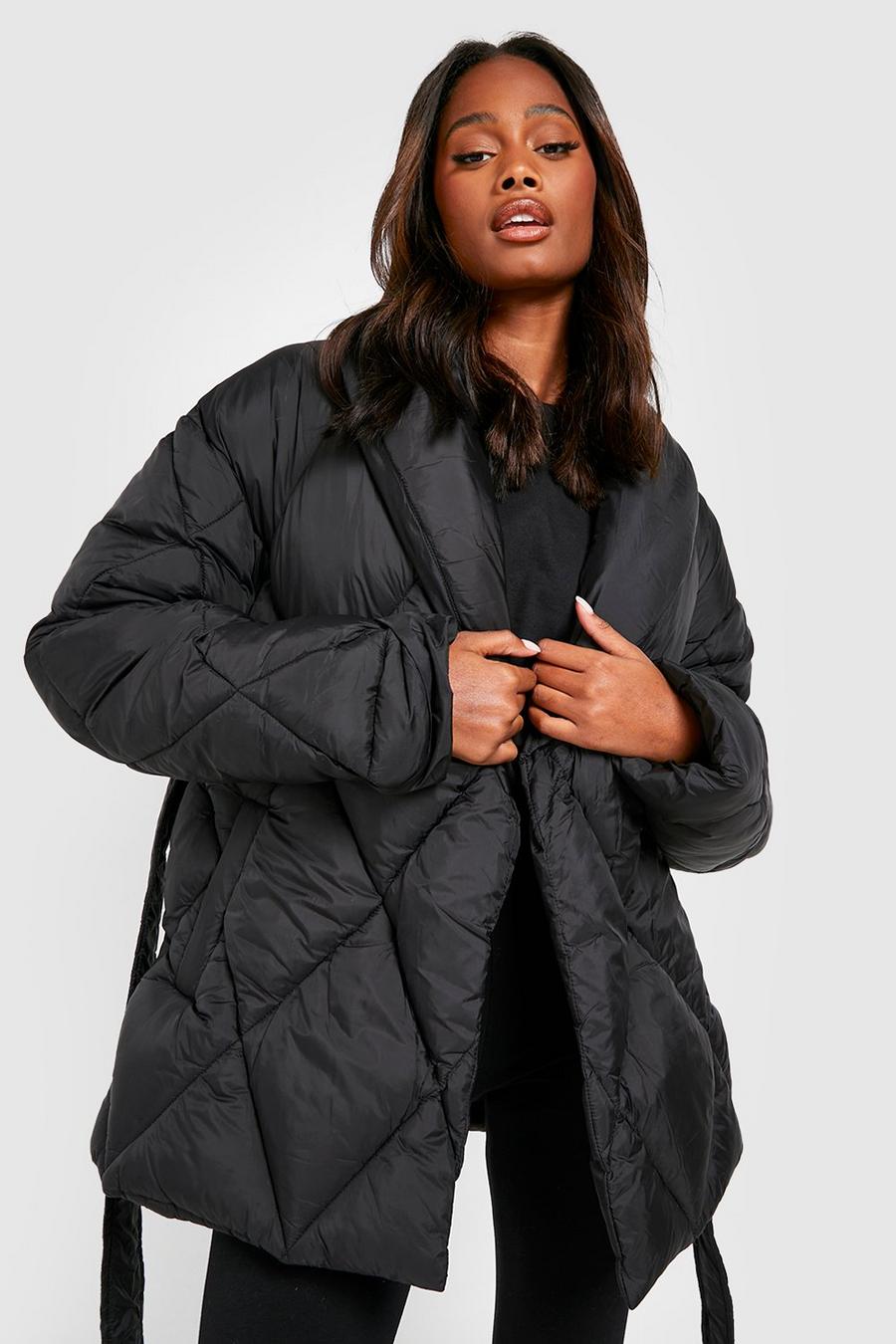 Black Diamond Quilted Wrap Puffer  image number 1