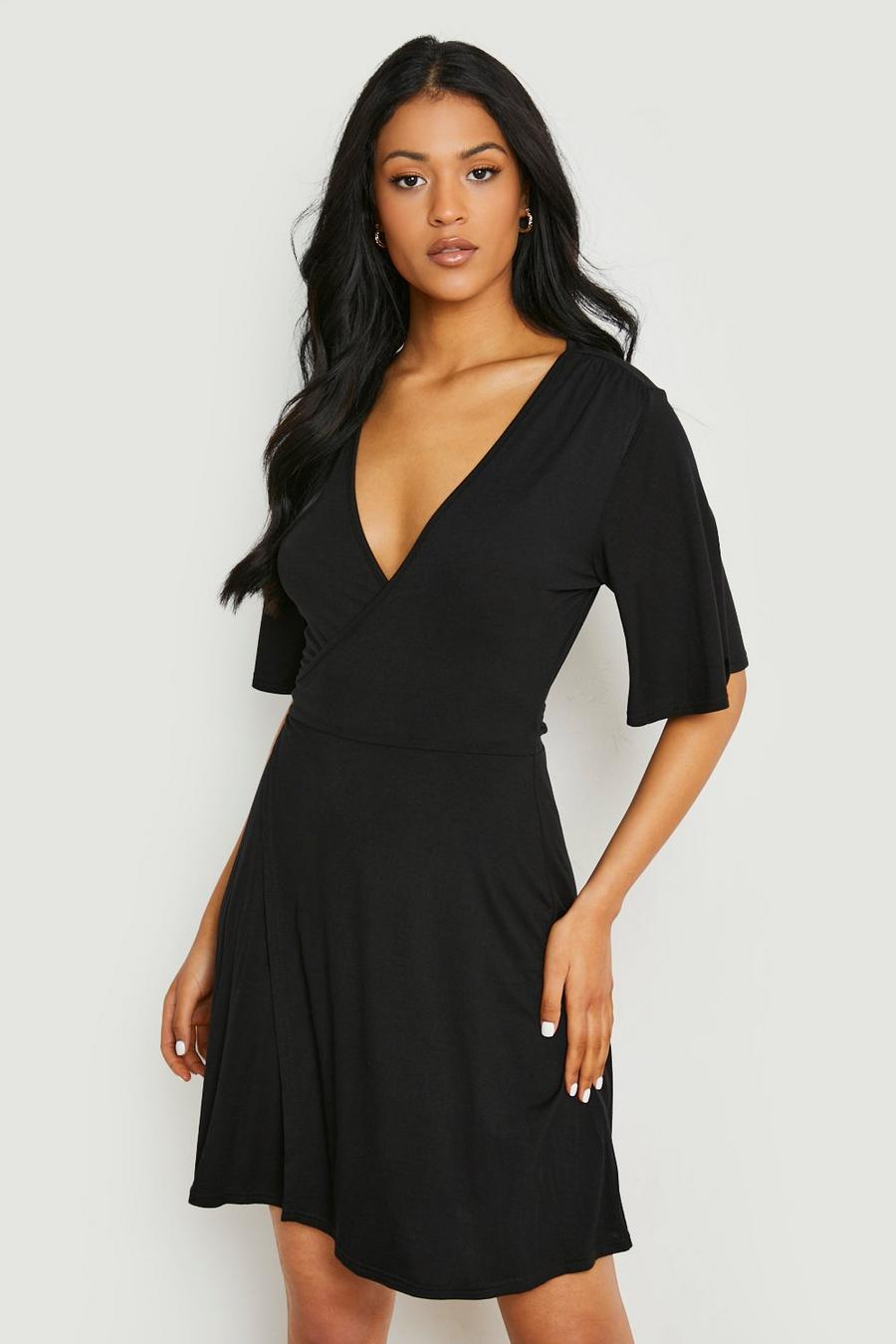 Black Tall Wrap Over Dress image number 1