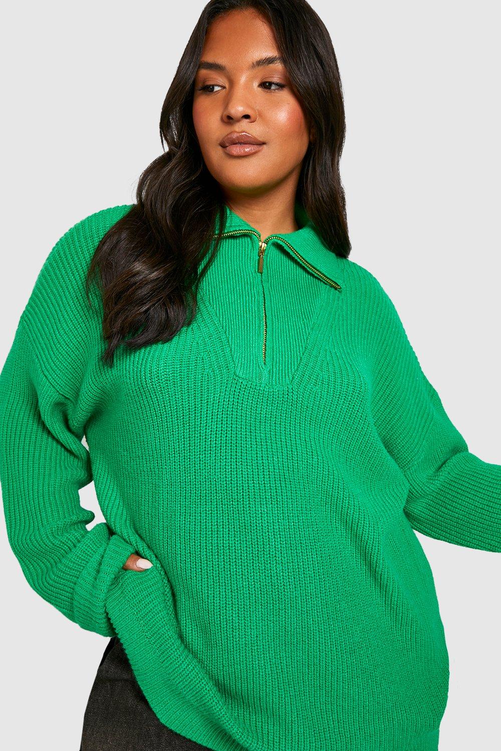 Ladies zip 2025 neck jumper