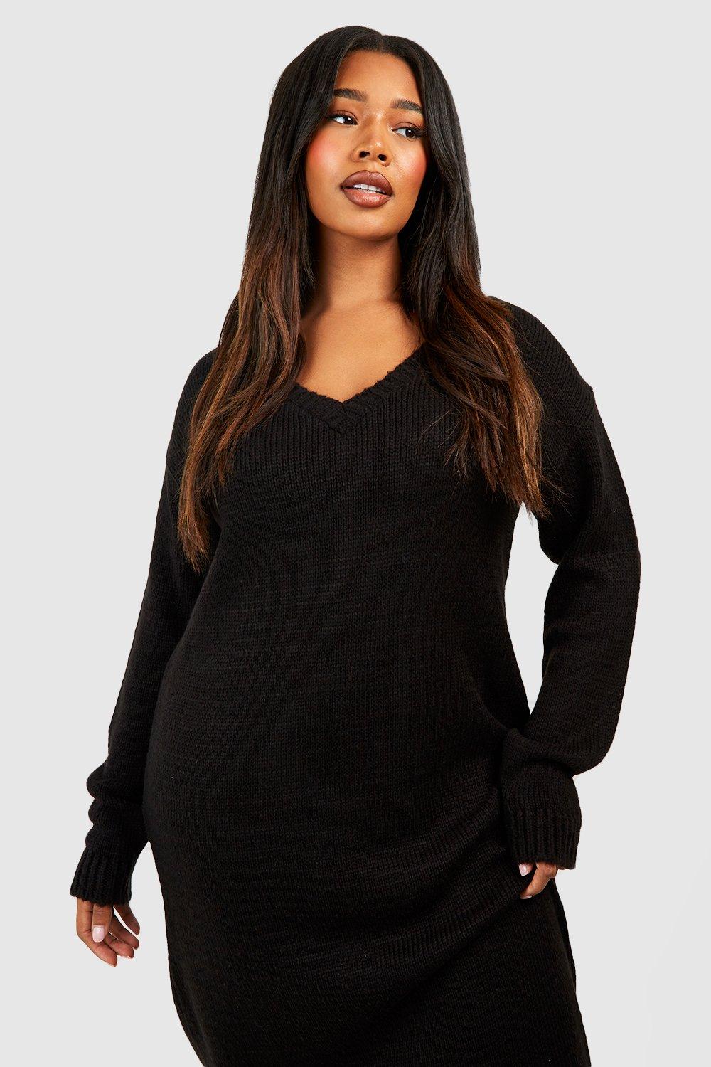 Black knit dress outlet long sleeve