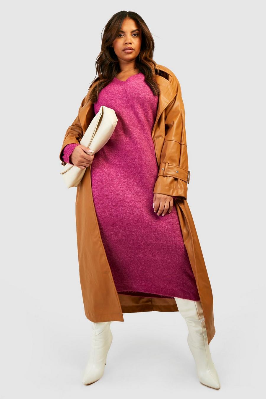Orchid Plus Slouchy Soft Knit Maxi Knitted Dress
