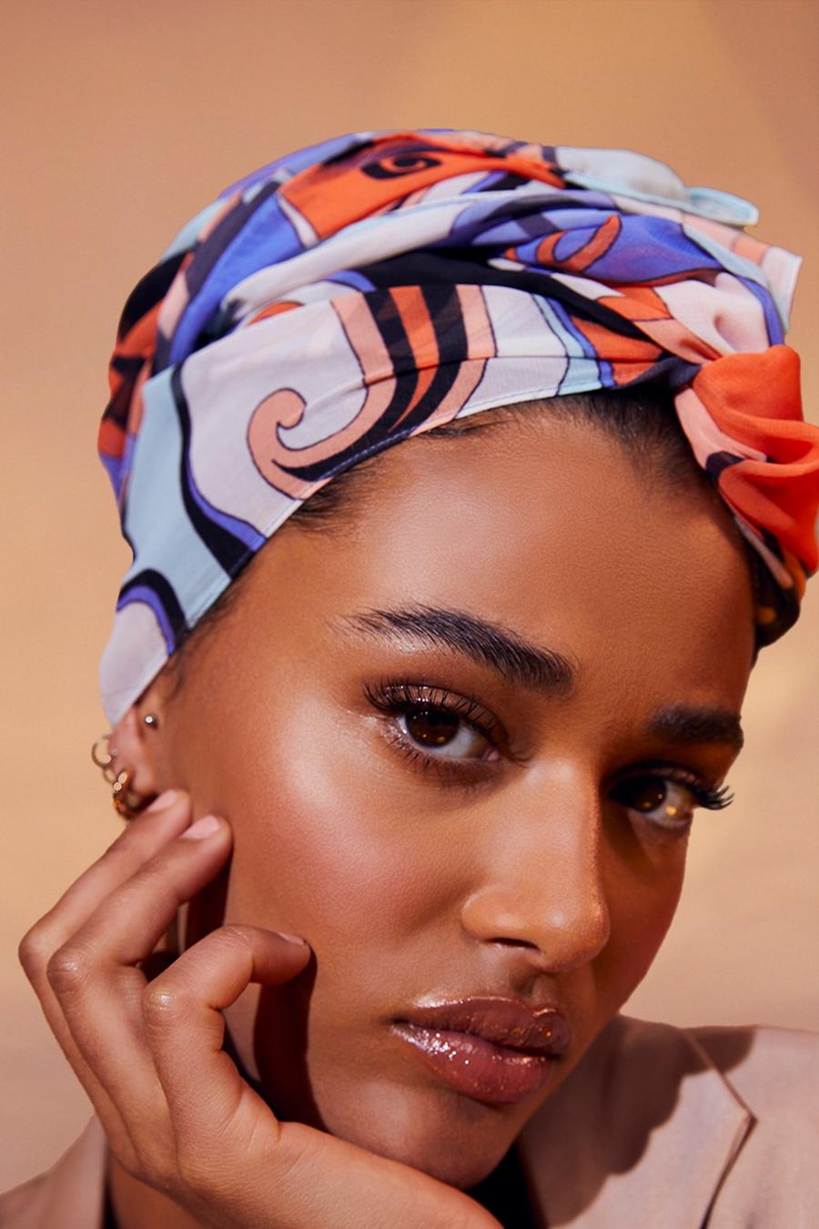 Multi Floral Print Modest Headscarf image number 1