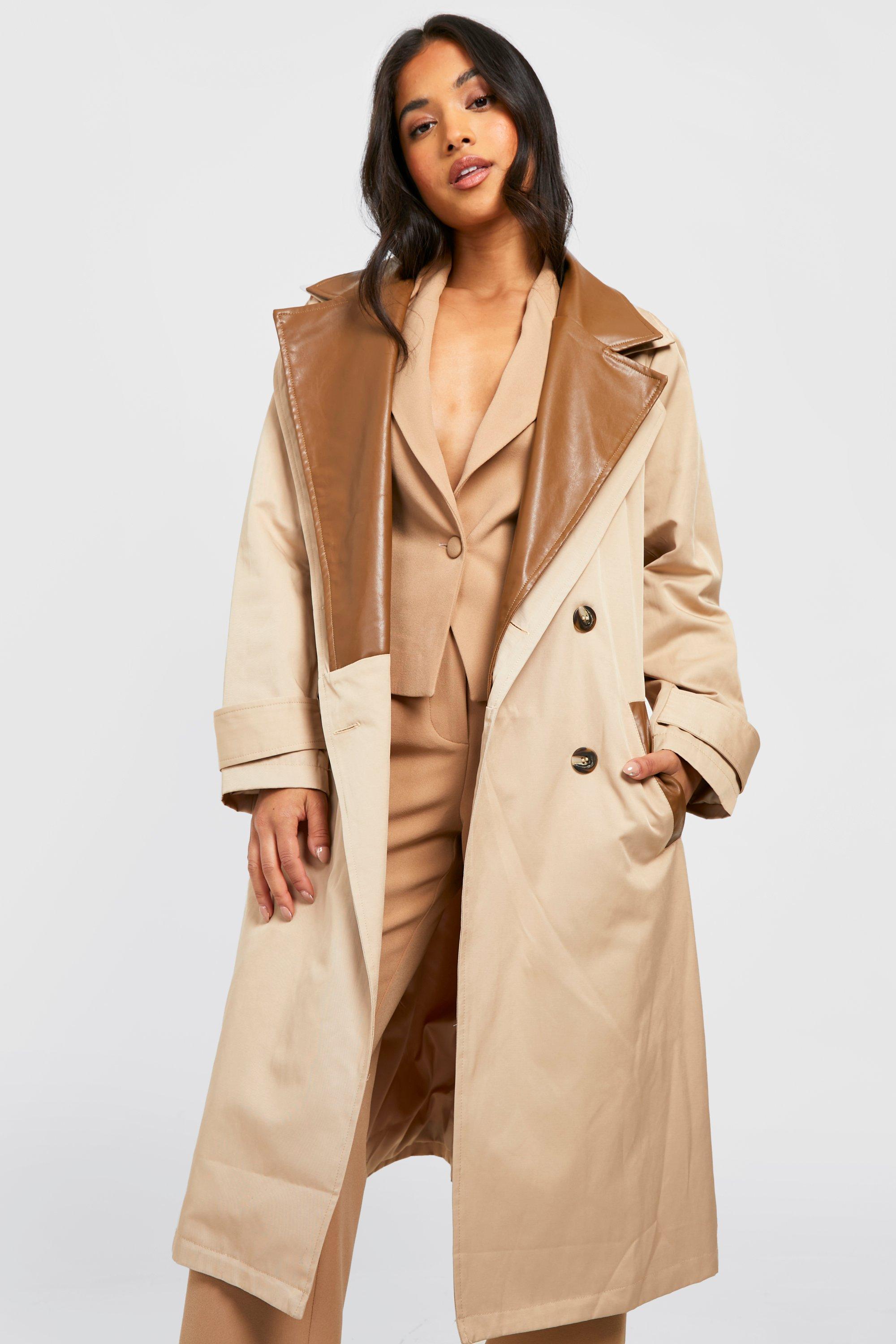 Boohoo belted trench coat best sale