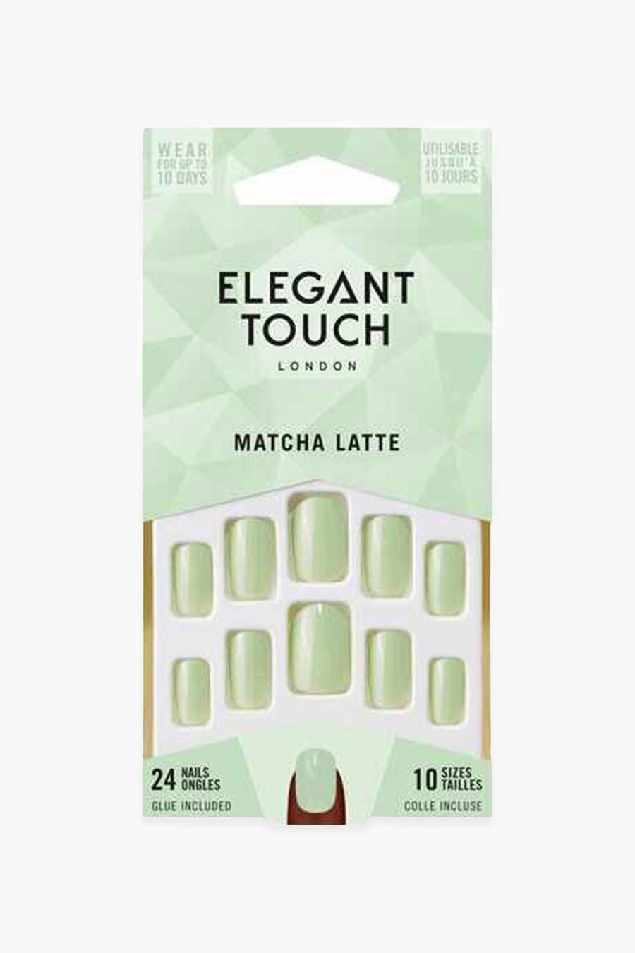 Green vert Elegant Touch Matcha Latte False Nails  image number 1