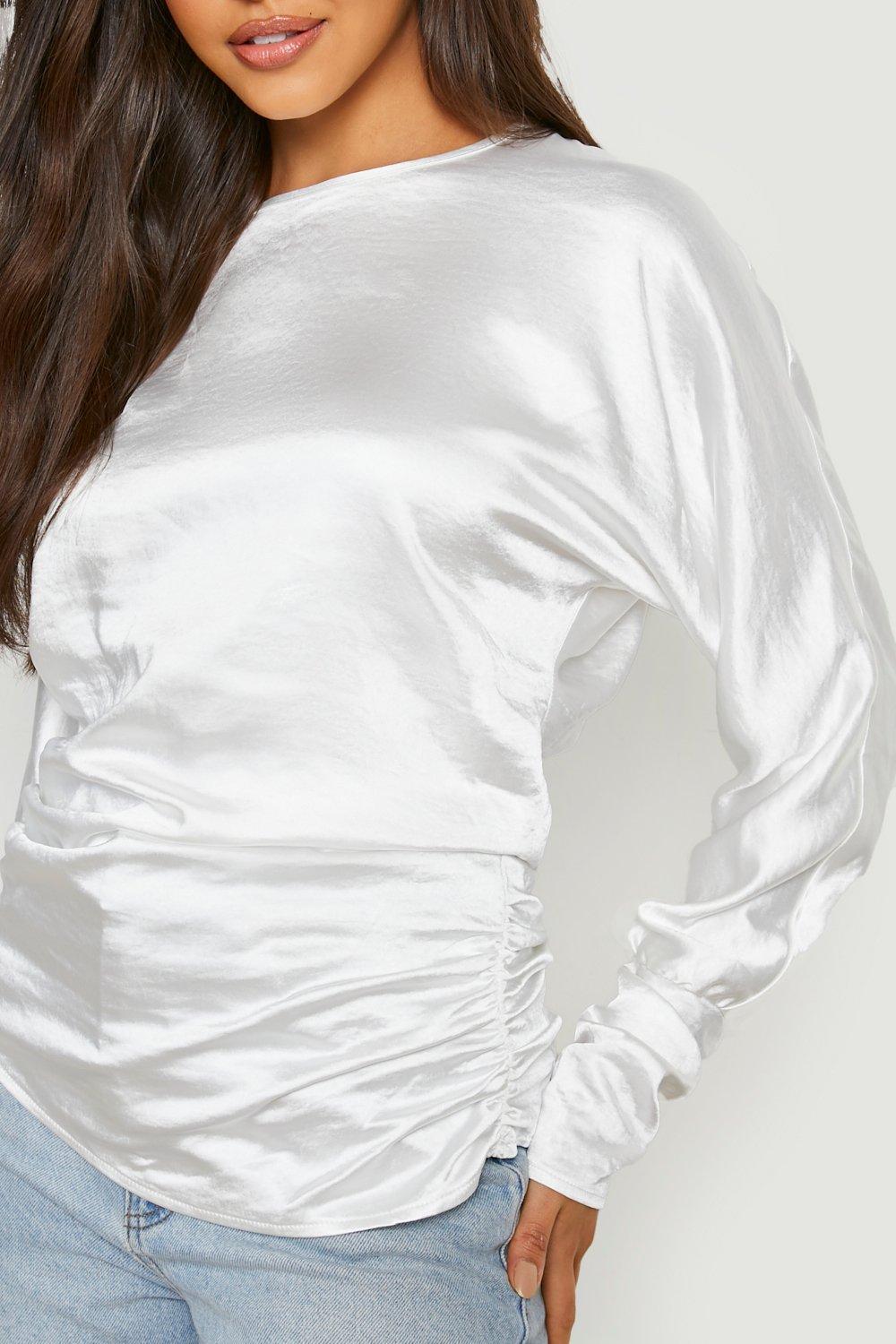 white satin blouse