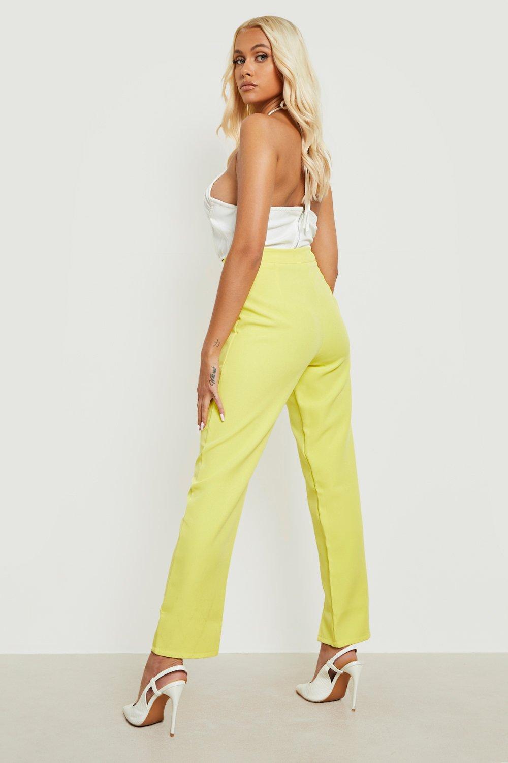 Split Front Slim Leg Dress Pants