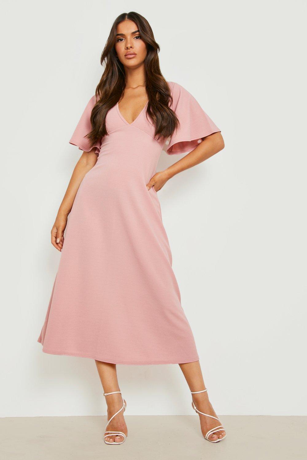 Angel Sleeve Occasion Midi Dress boohoo USA