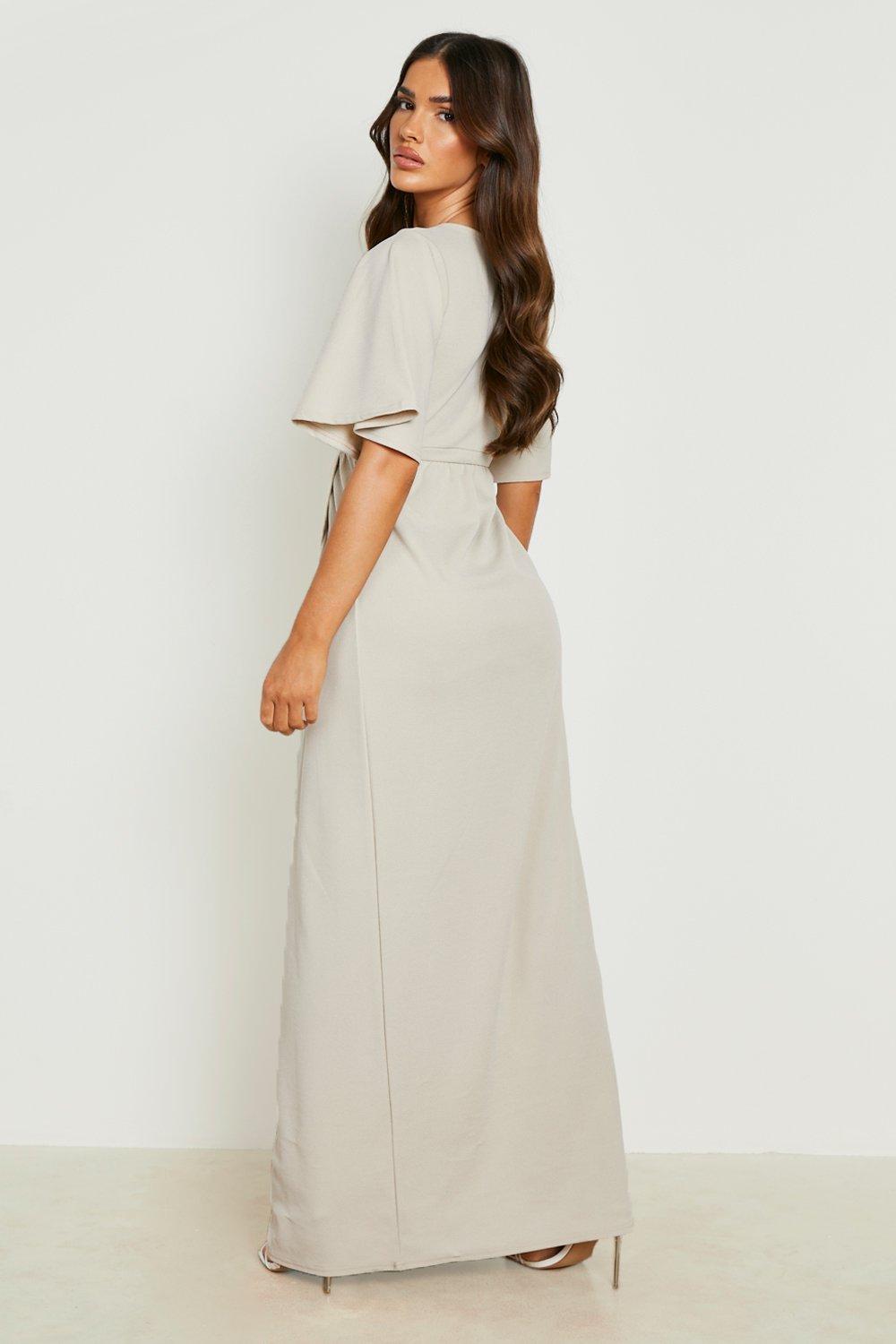 Noelle flutter sleeve store wrap dress