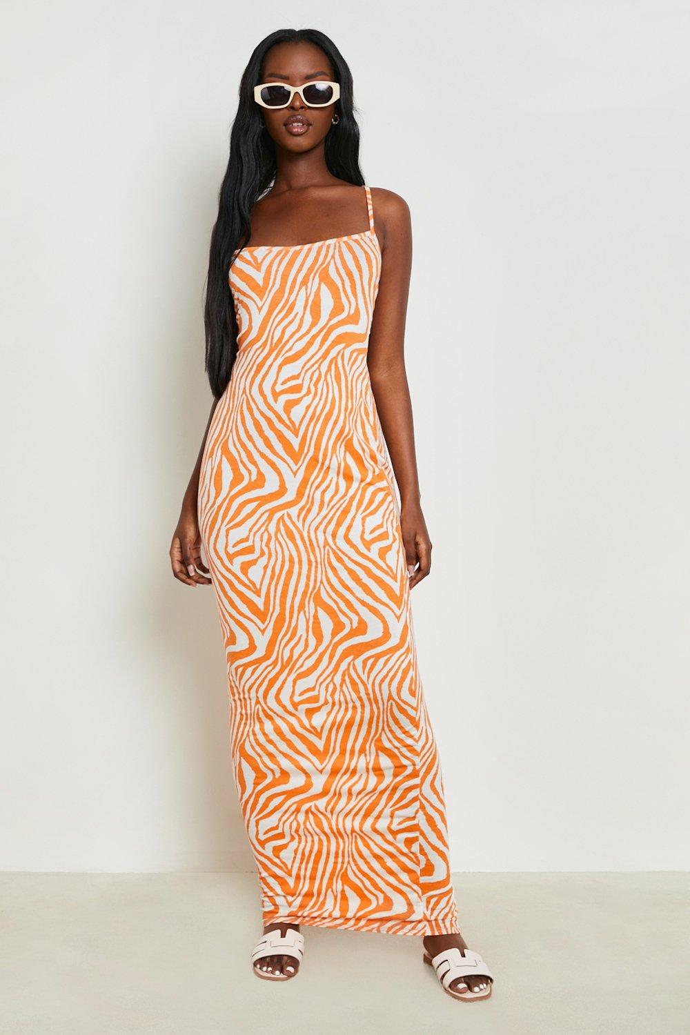 Orange on sale boohoo dress