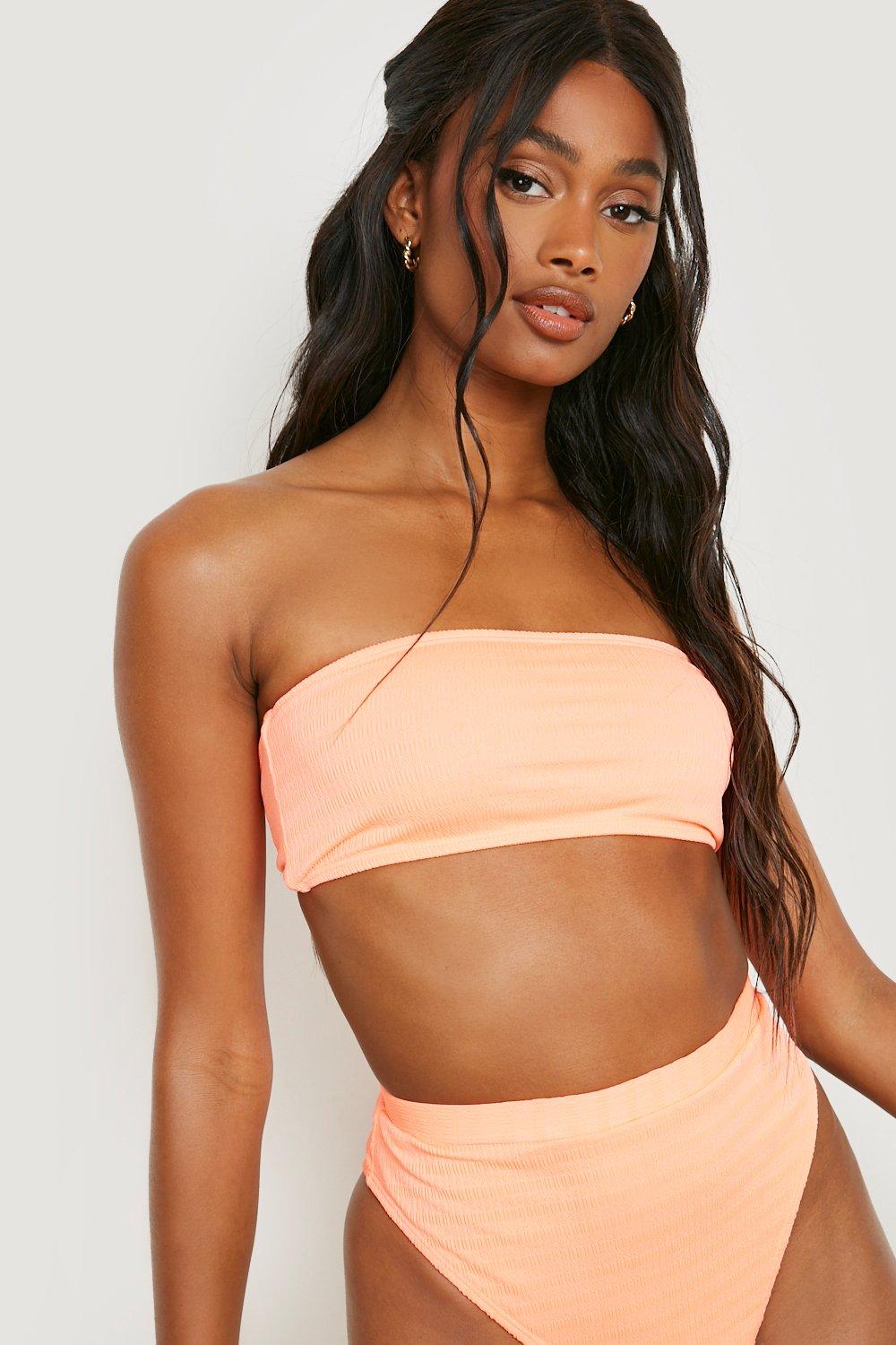 Coral bandeau bikini store top