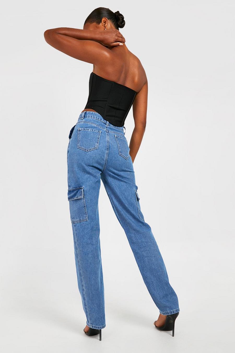 Mid blue Tall Straight Leg Cargo Jean image number 1