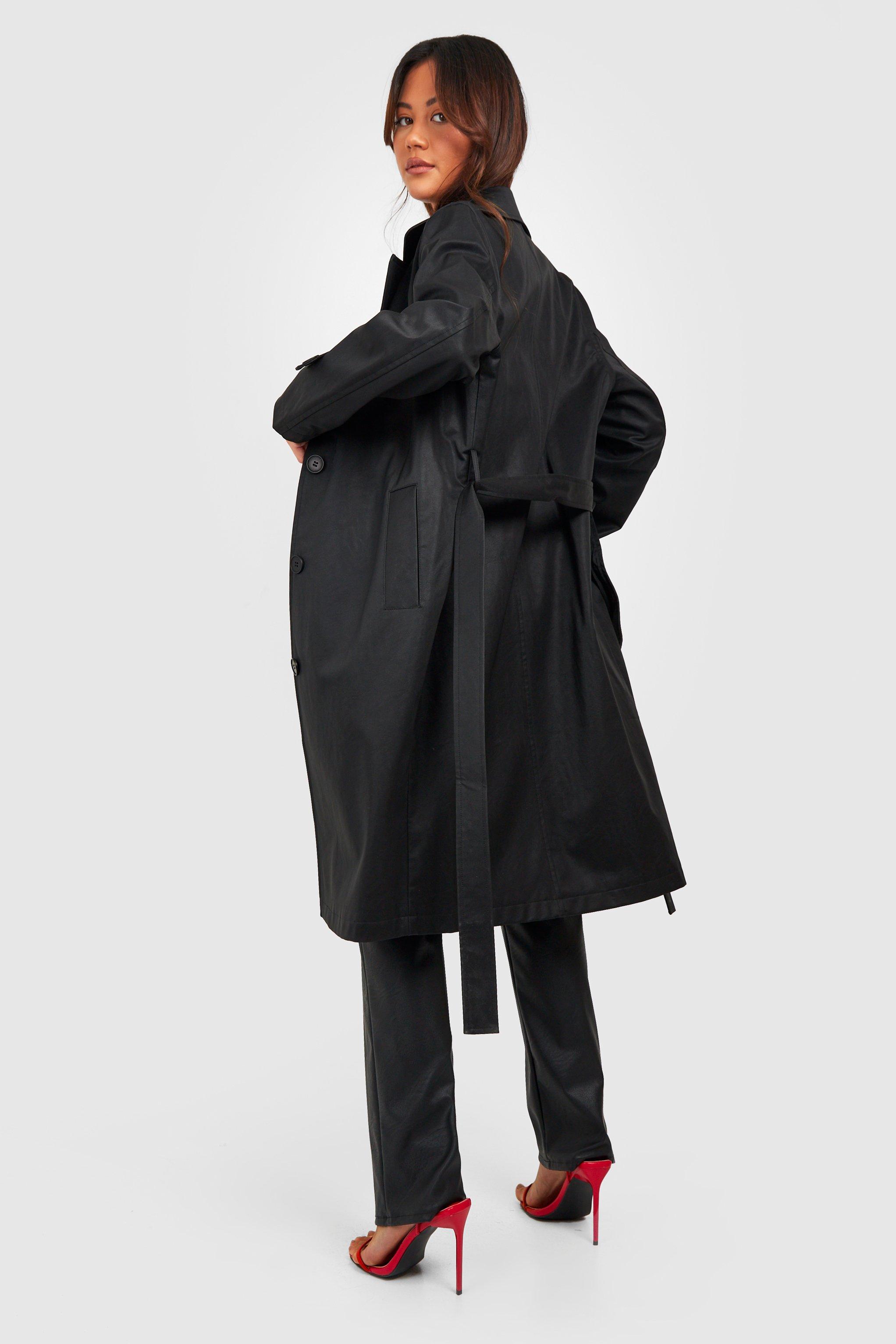 Petite on sale black raincoat