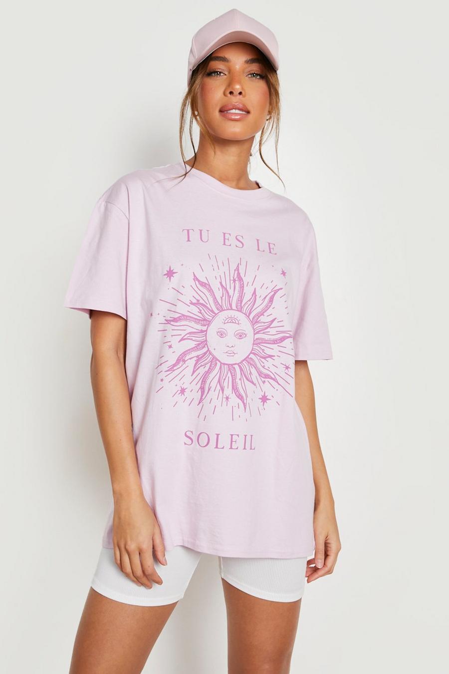 Lilac Oversized Graphic Printed Tshirt image number 1