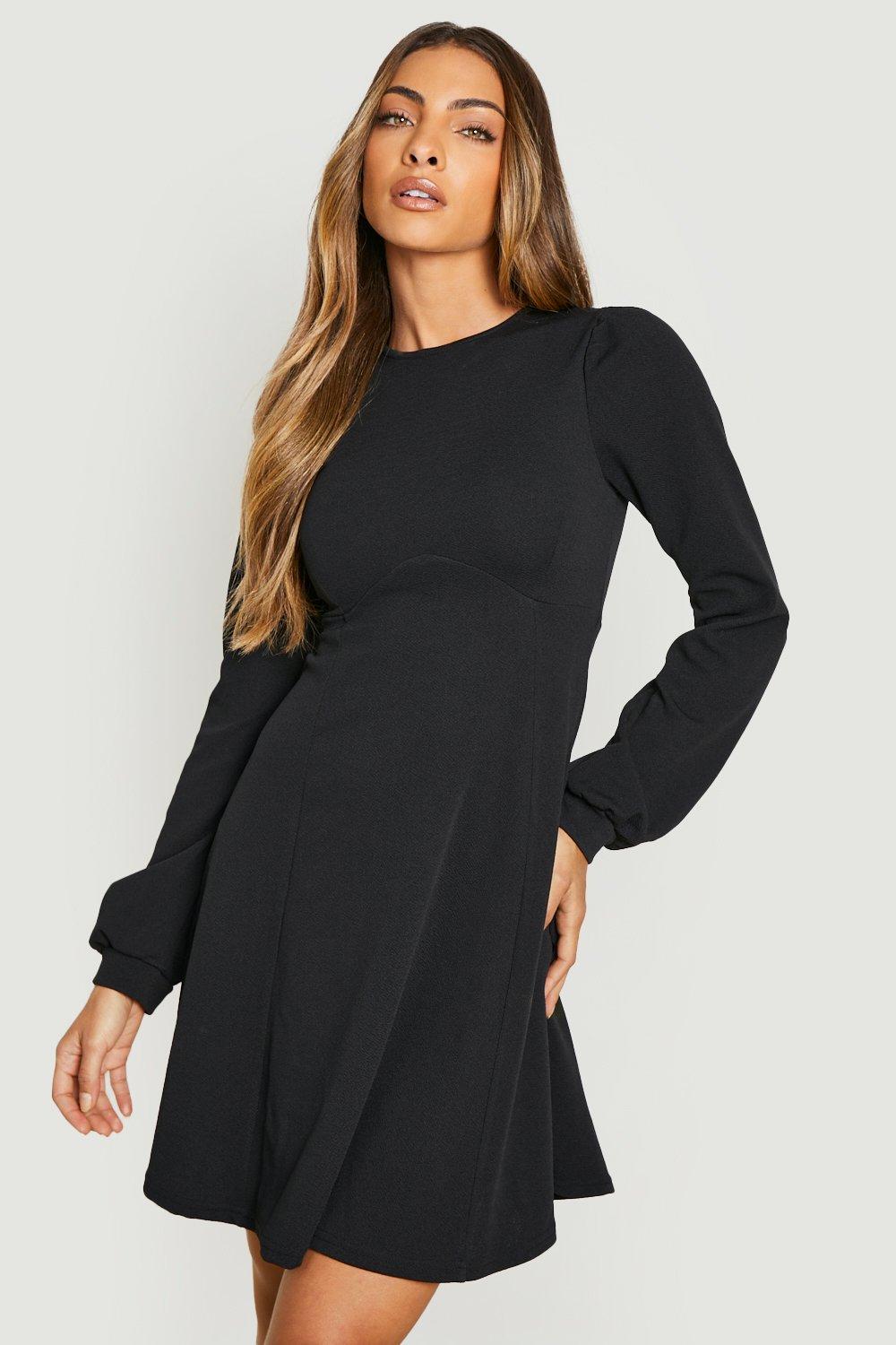 Black long sleeve skater outlet dress