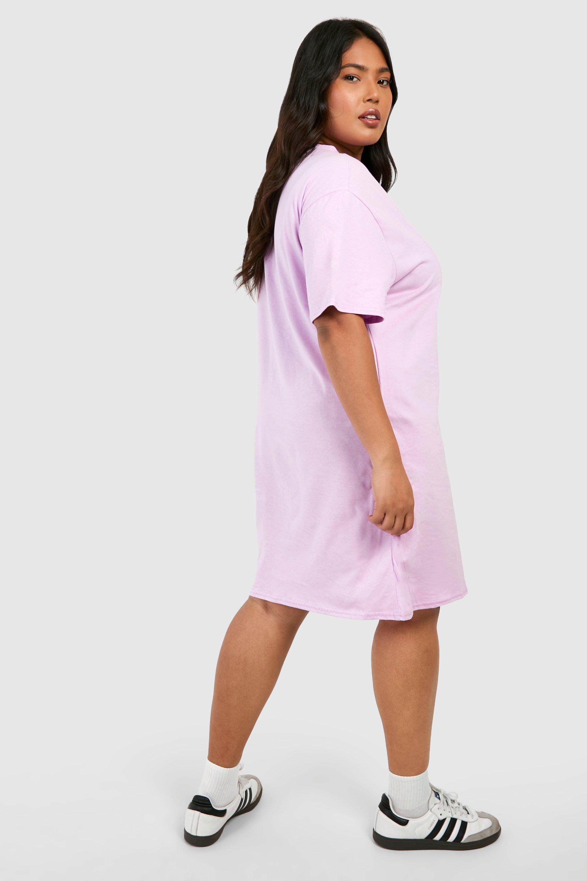 Plus Size Lilac Purple Oversized T-Shirt