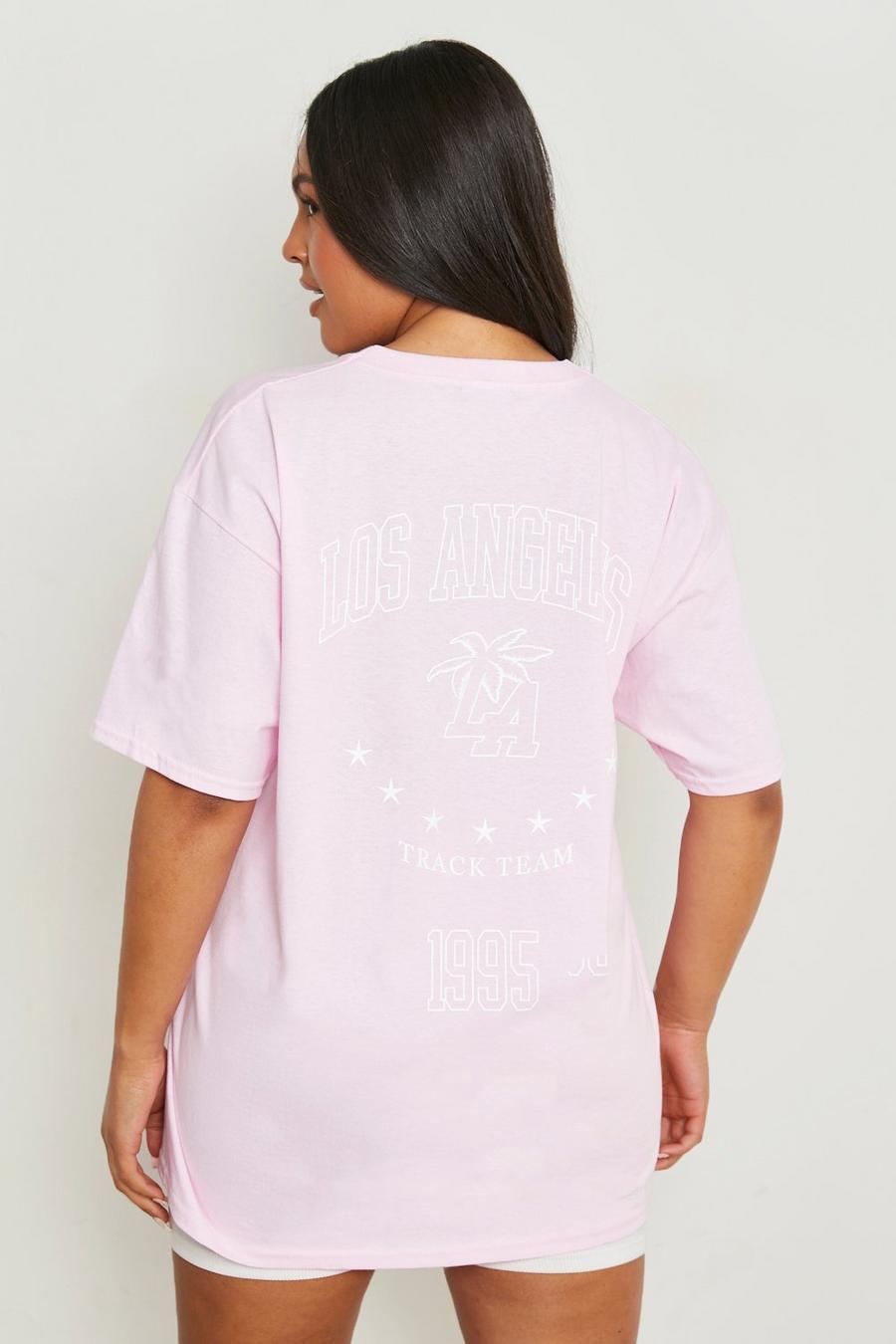 Grande taille - T-shirt à imprimé Los Angeles au dos, Pink image number 1