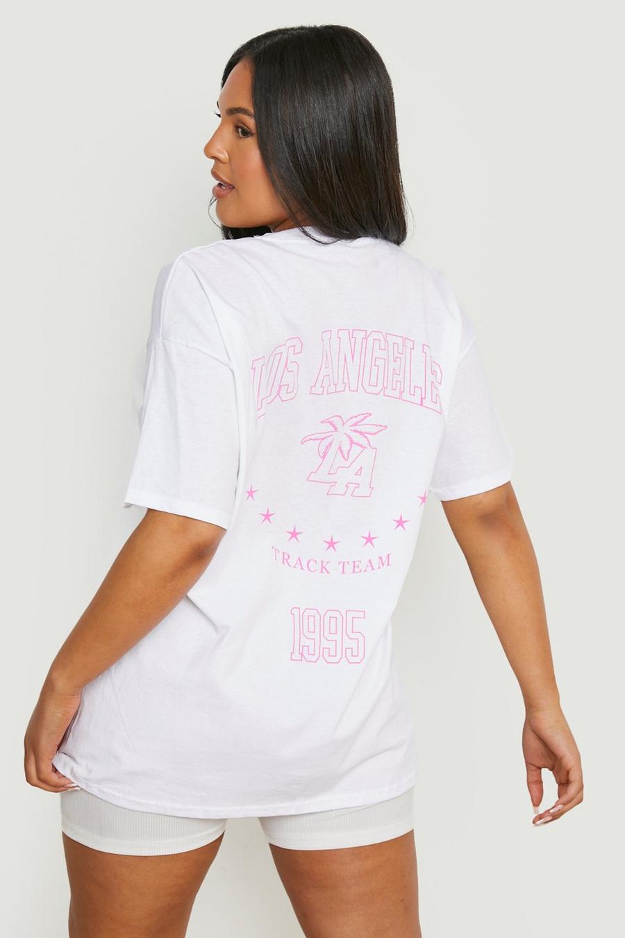 Grande taille - T-shirt à imprimé Los Angeles au dos, White image number 1