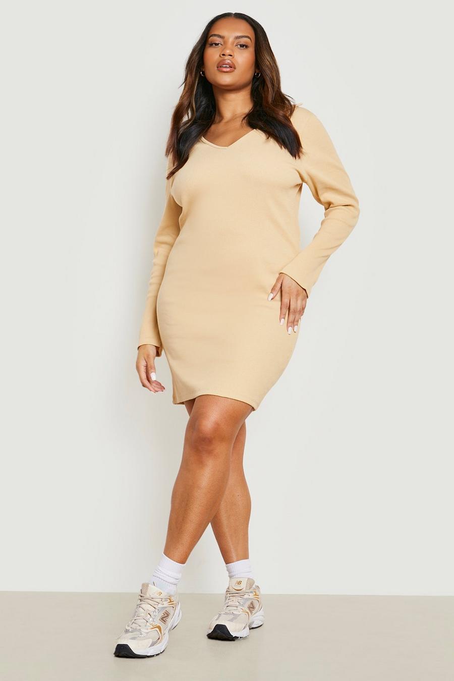 Stone Plus Knitted Rib Polo Dress image number 1