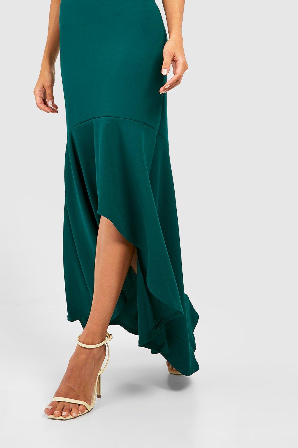 Puff Sleeve Fishtail Maxi Dress