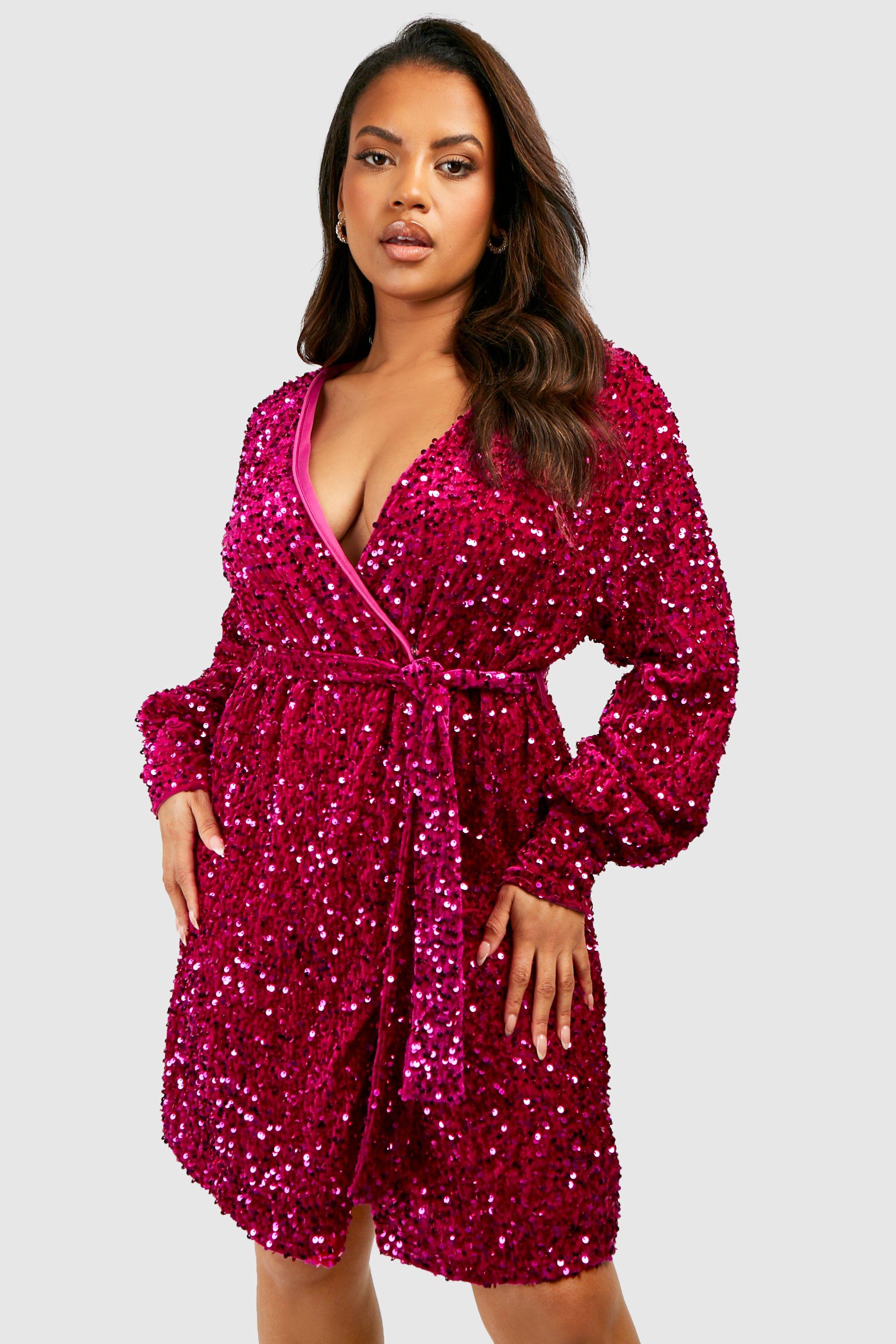 Boohoo velvet wrap dress best sale