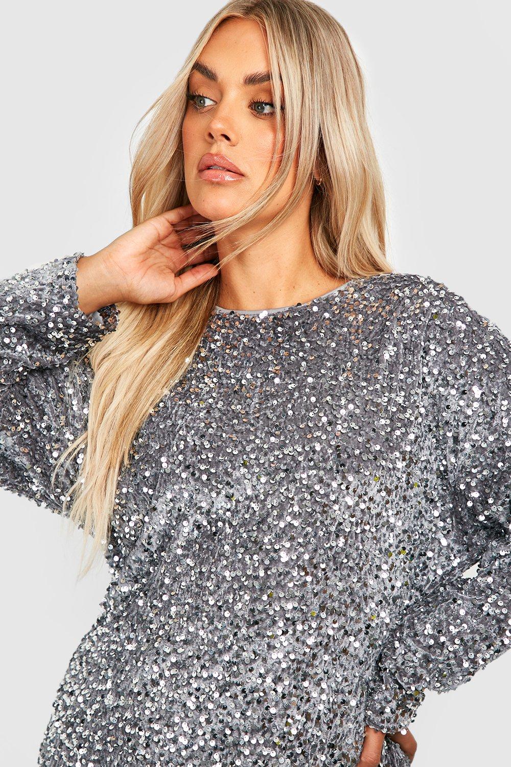 Silver store batwing top