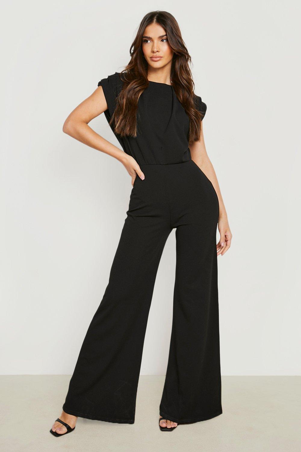 Ruched Detail Wide Leg Jumpsuit