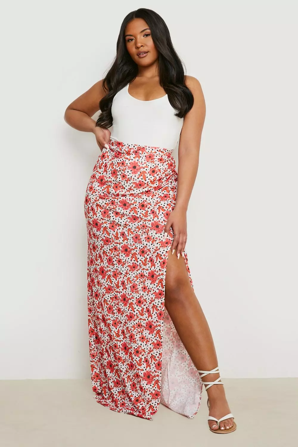 Floral maxi shop skirt plus size