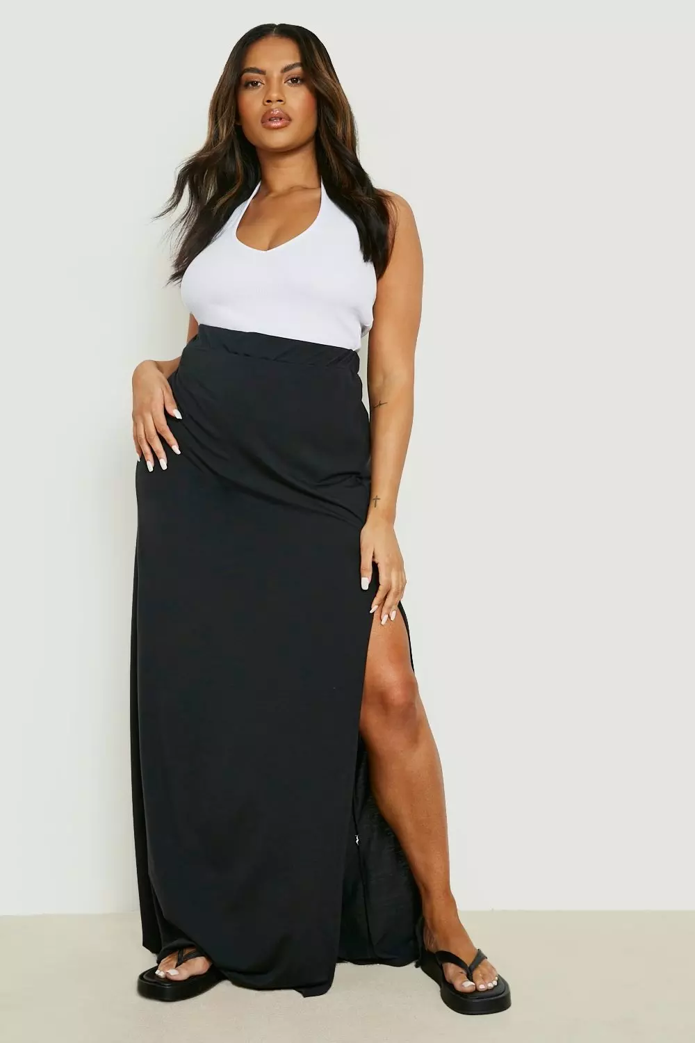 Plus size black maxi skirt outlet outfits