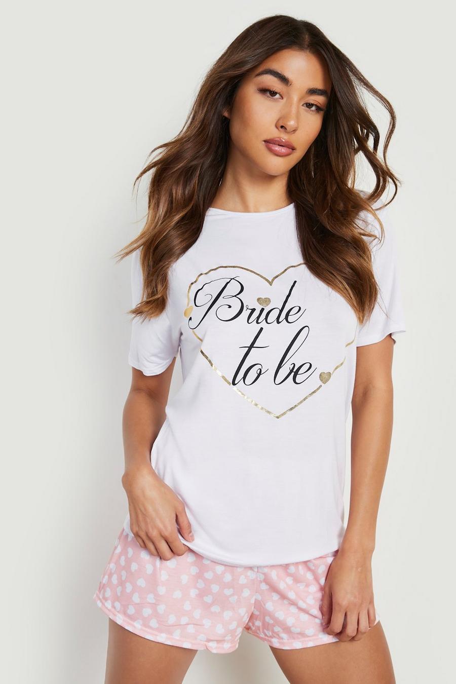 Blush rosa Bride To Be Pyjamas med shorts