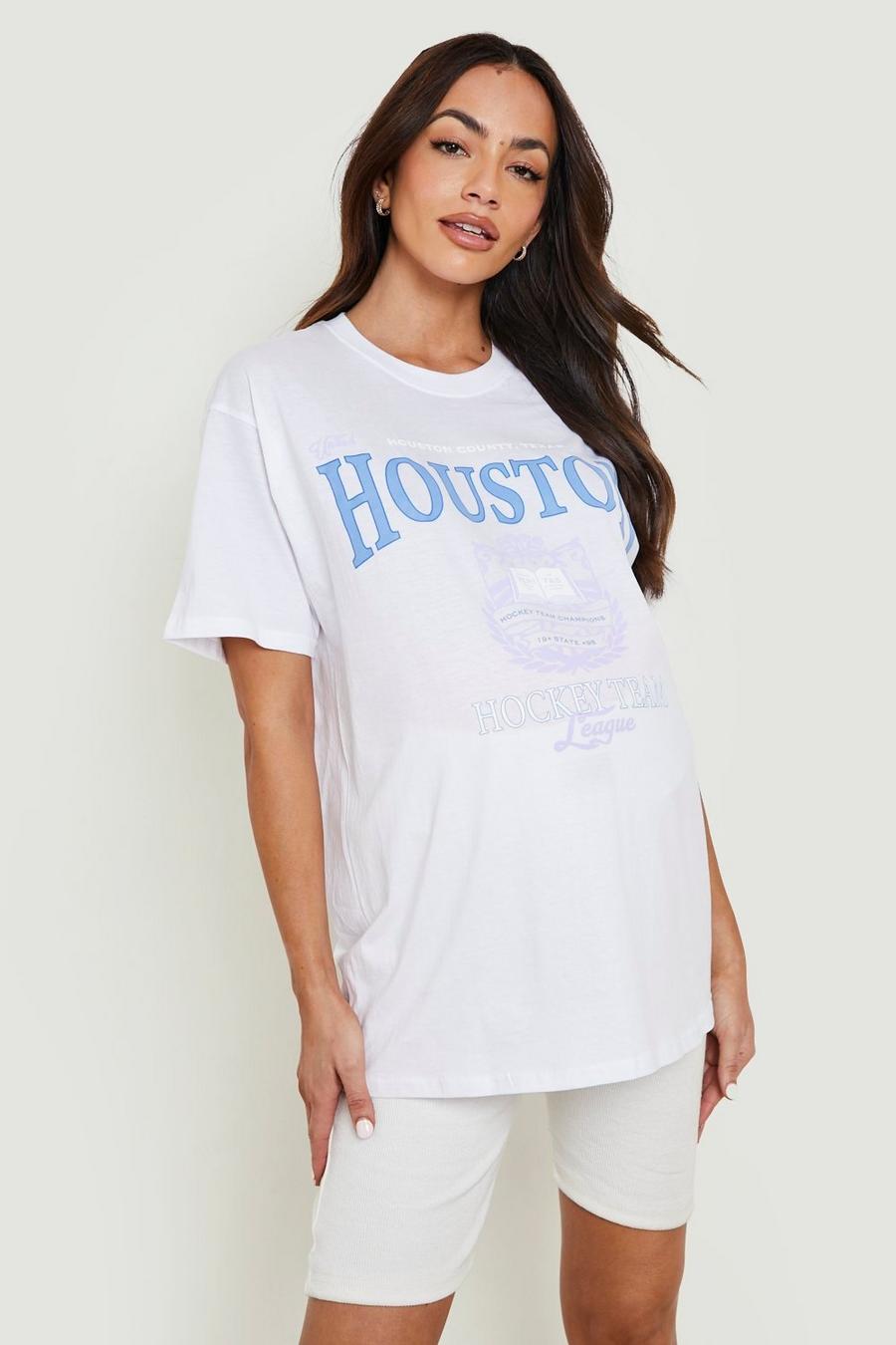 Maternité - T-shirt oversize à imprimé Houston, White image number 1