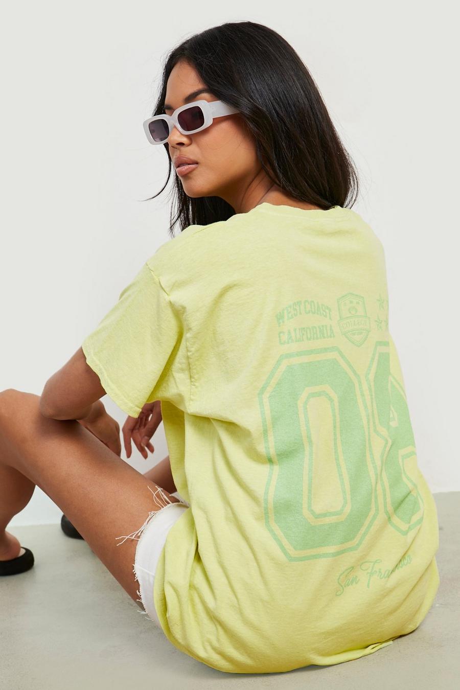 Lime green San Francisco Oversized Printed T-shirt 