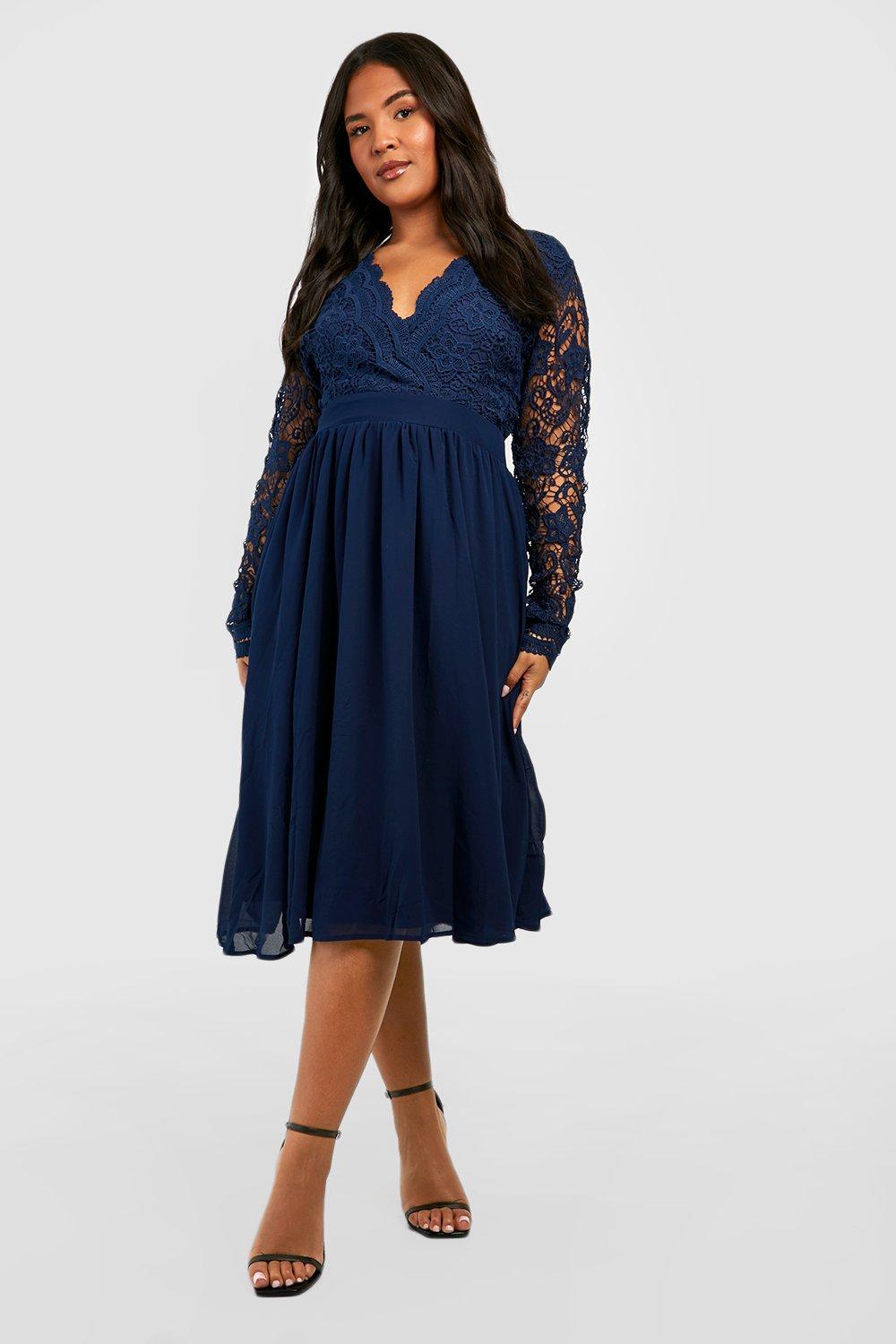 Boohoo blue hotsell lace dress