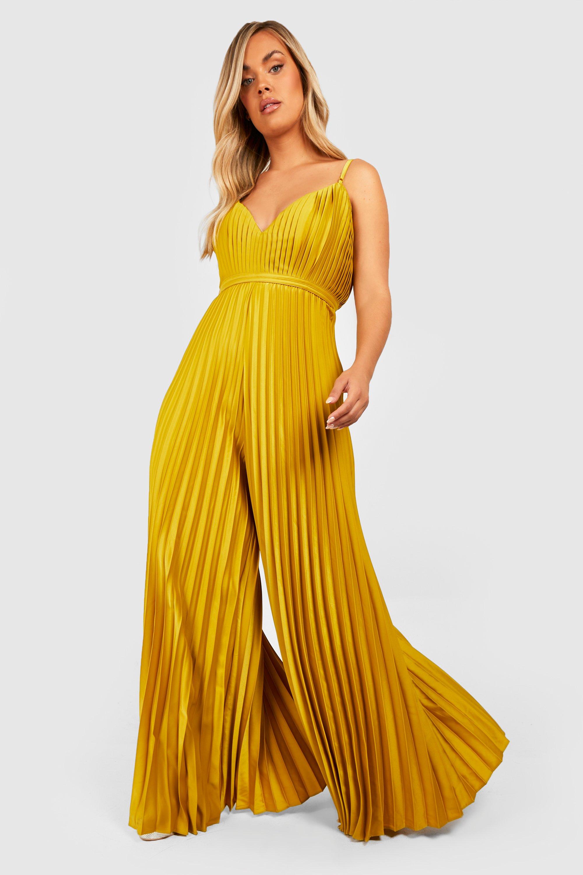 All I Ever Wanted Satin Jumpsuit - Chartreuse