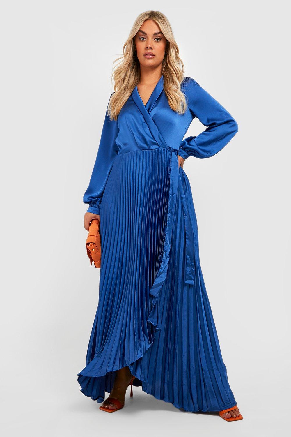 Grande taille Robe longue satinee a ceinture boohoo FR
