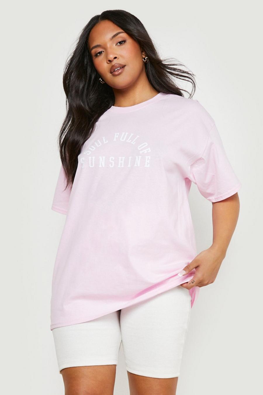 Pink Plus Soul Of Sunshine Slogan T-shirt  image number 1