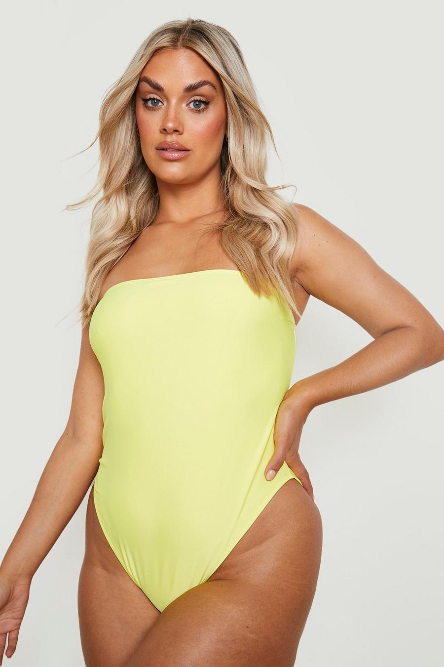 Yellow Plus Bandeau Swimsuit
