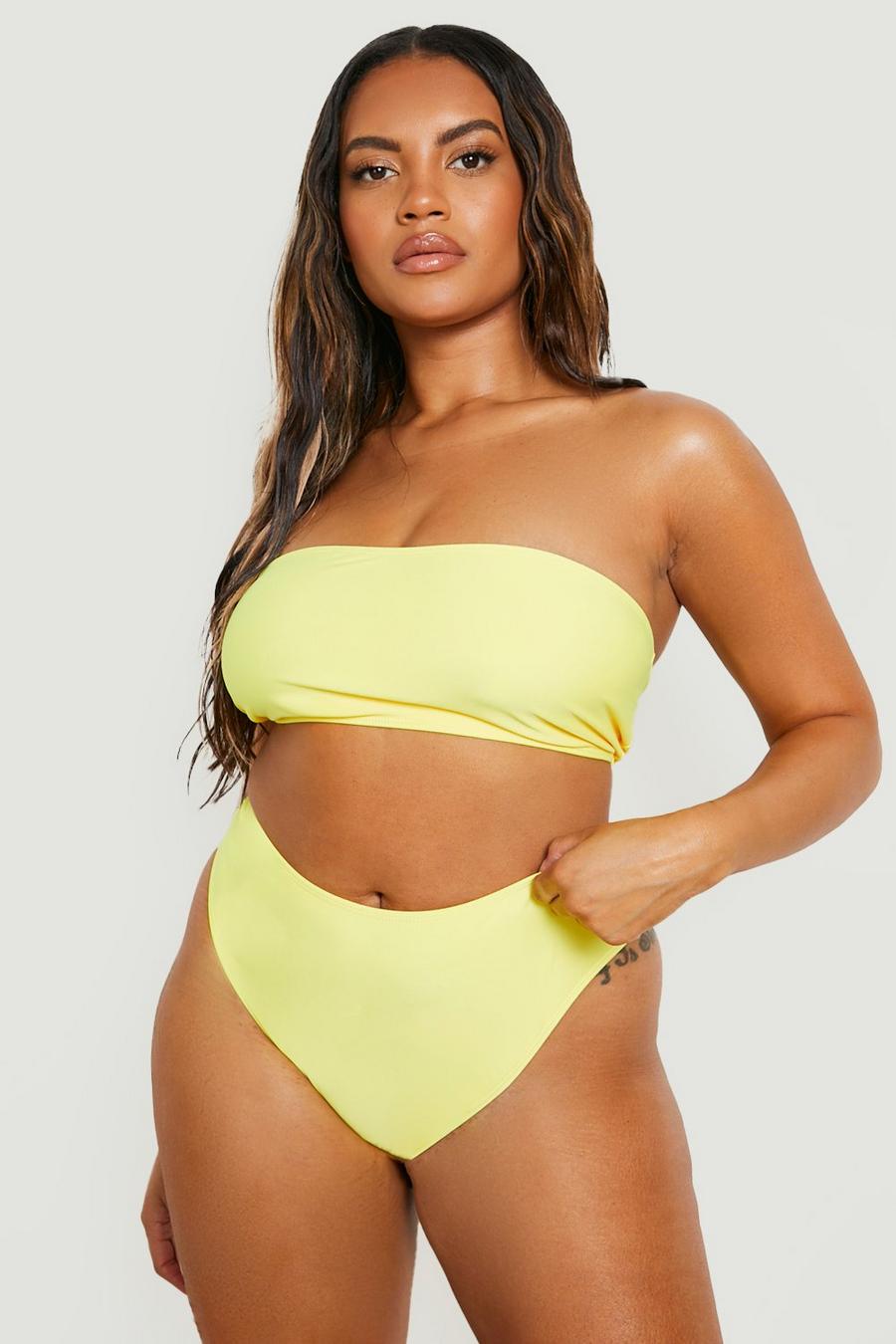 Yellow Plus High Waisted Bikini Brief image number 1